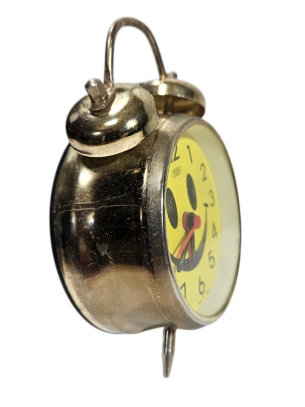 Tozai Smiley Face Twin Bell Alarm Clock Vintage Emoji Clock For Repair